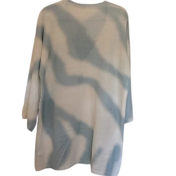 POL Cardigan/Sweater NWOT blue & white stripe swirl pattern tie dye look size S - Picture 3 of 6